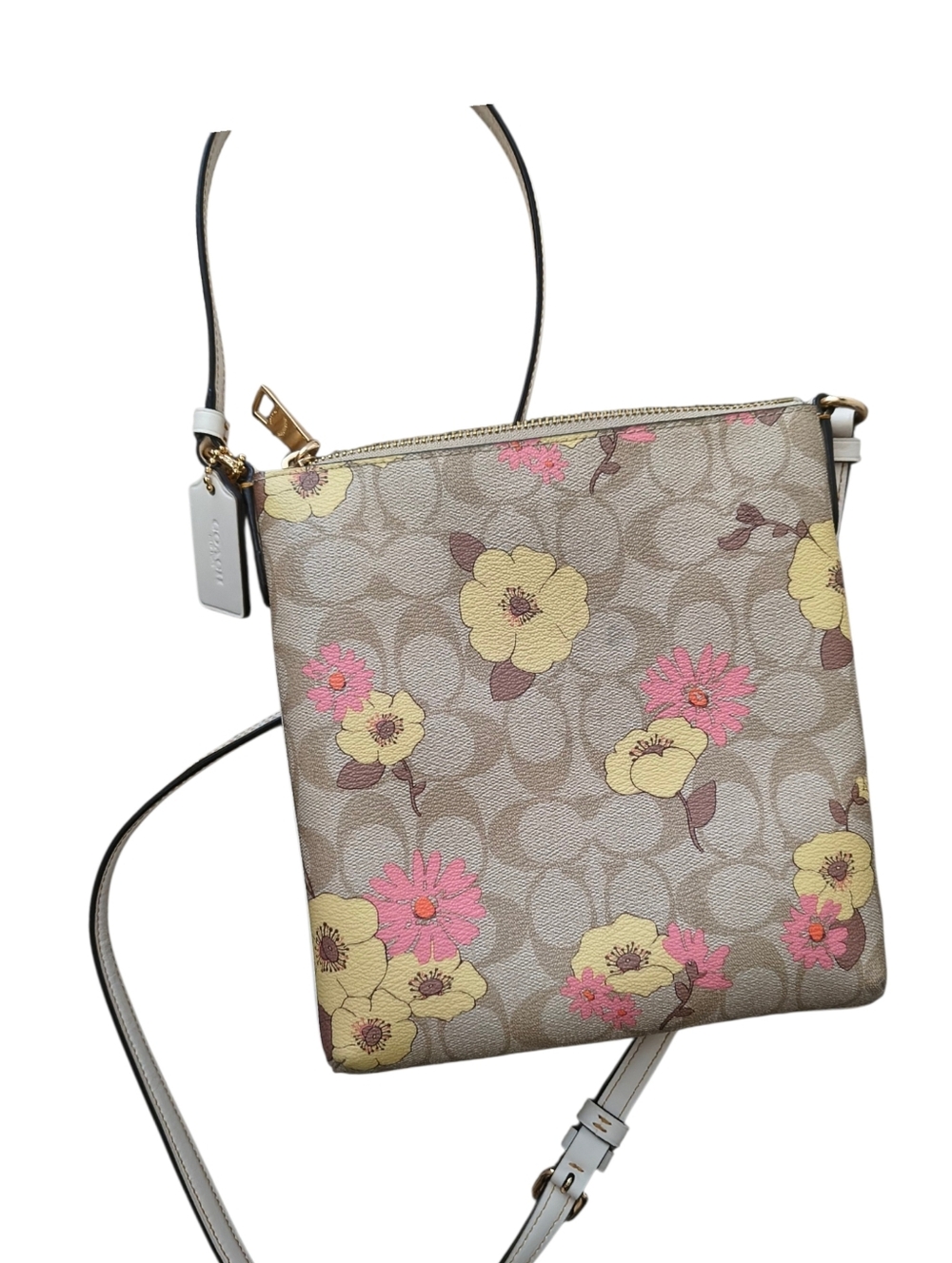 Coach Kitt Floral Print Leather Crossbody Bag - Picture 2 of 7